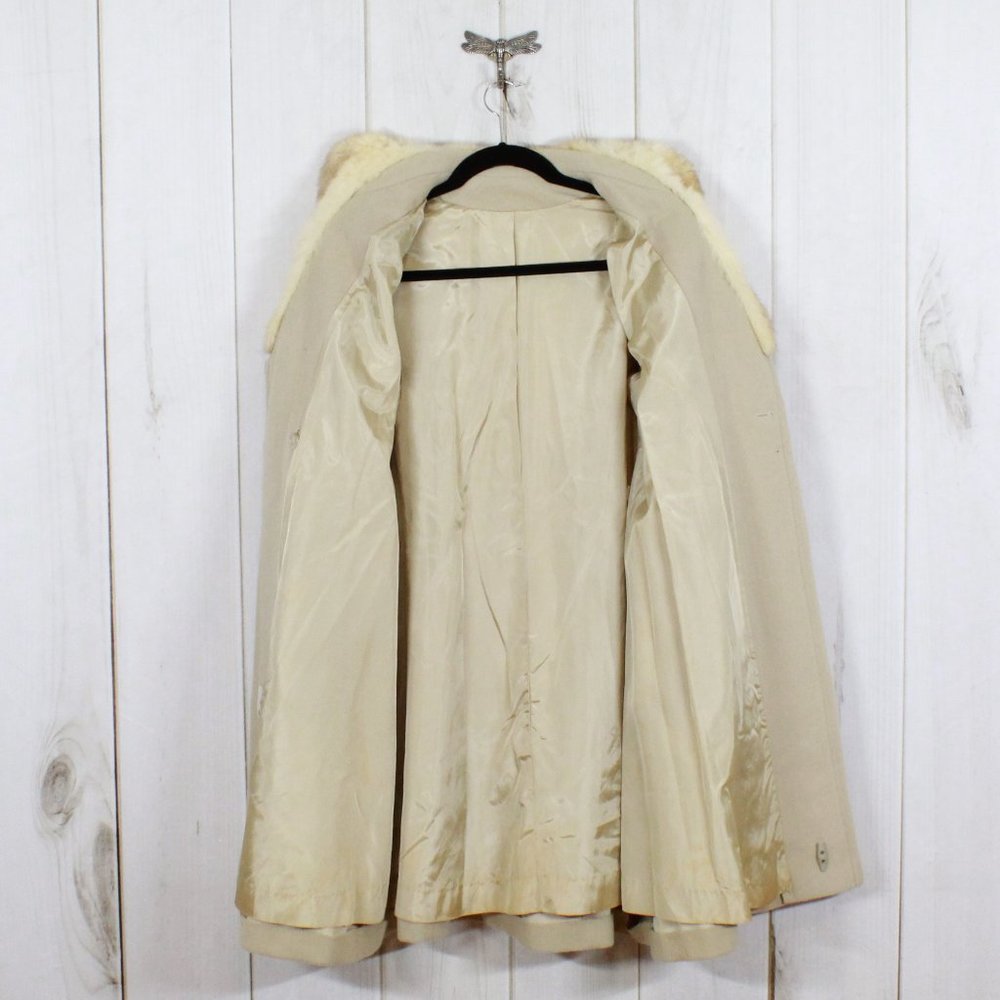 Vintage! JULES MILLER Faux Fur Long Dress Coat L - Picture 9 of 13